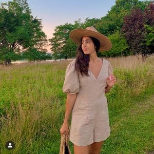 Express puffed sleeve romper